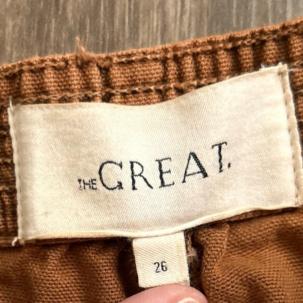 The GREAT. The General Wide Leg Cropped Pants in Cooper Sz 26 - Picture 8 of 9